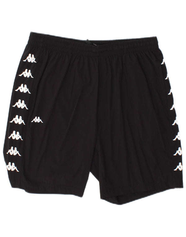 KAPPA Mens Graphic Sport Shorts Large  Black Polyester