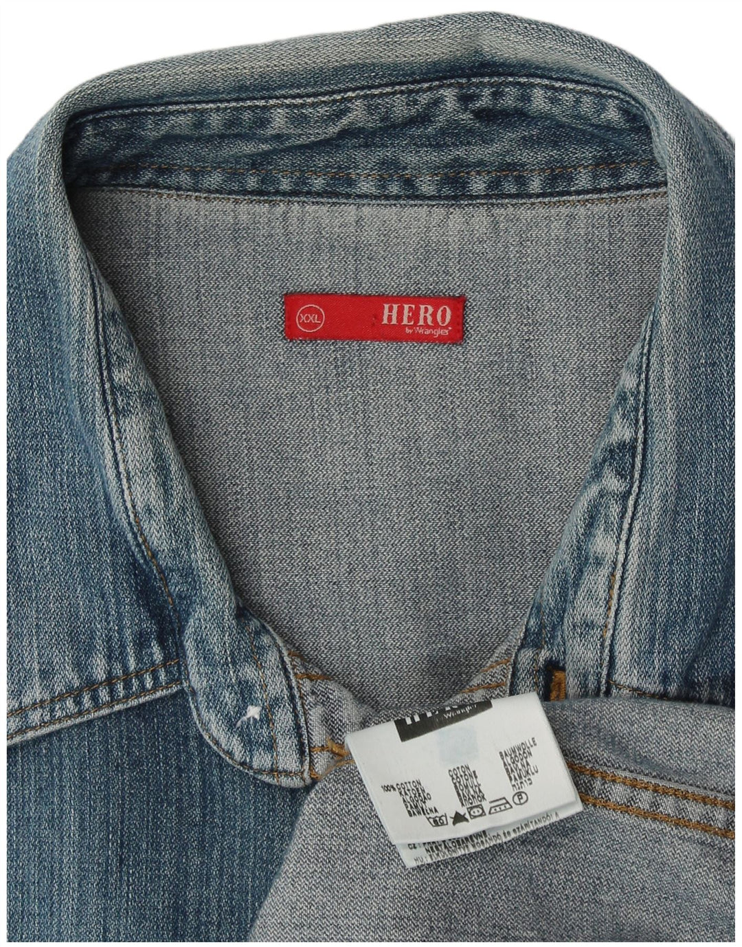 WRANGLER Mens Denim Shirt 2XL Blue Cotton