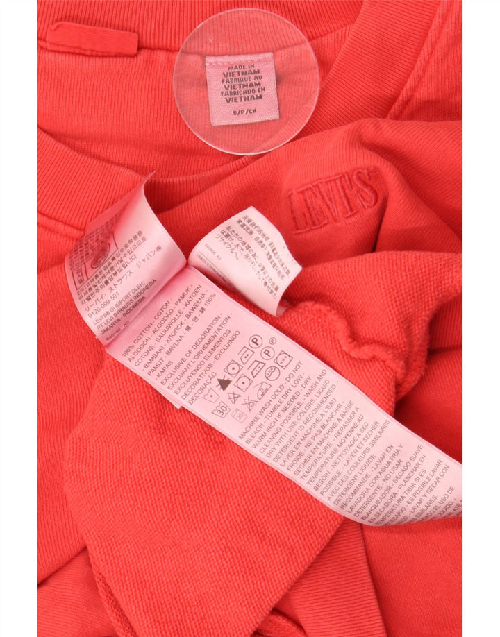 Levi's Womens Crop Oversized Sweatshirt Jumper UK 10 Small Red Cotton