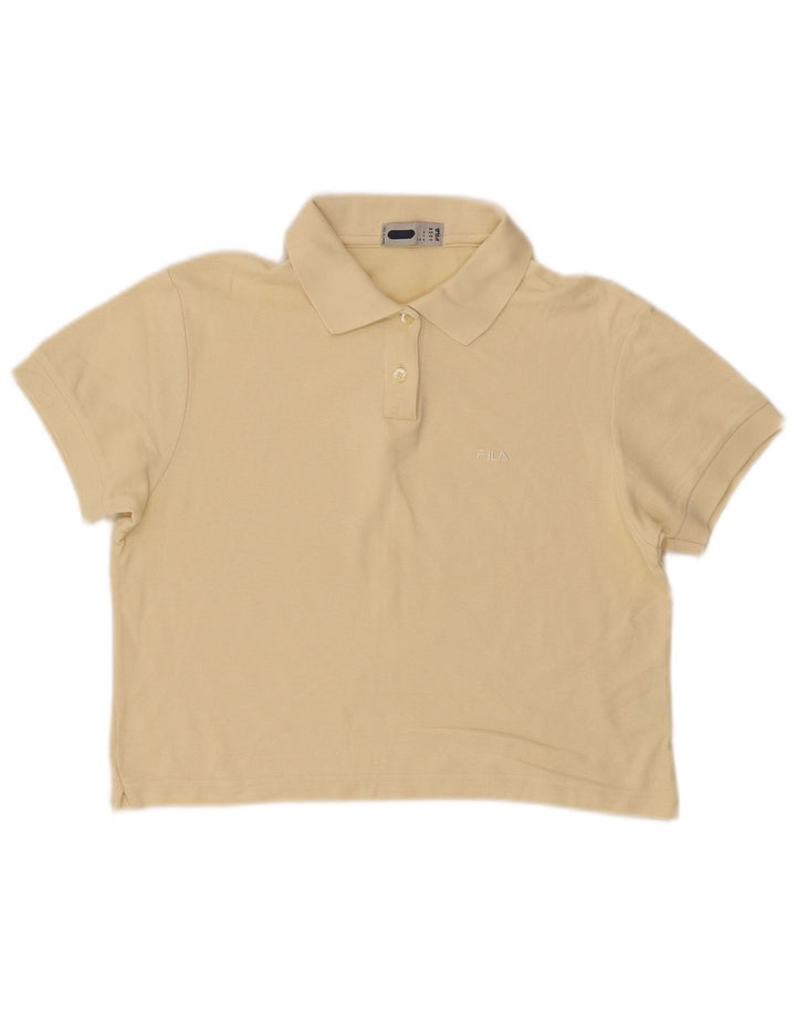 FILA Womens Crop Polo Shirt IT 50 XL Yellow