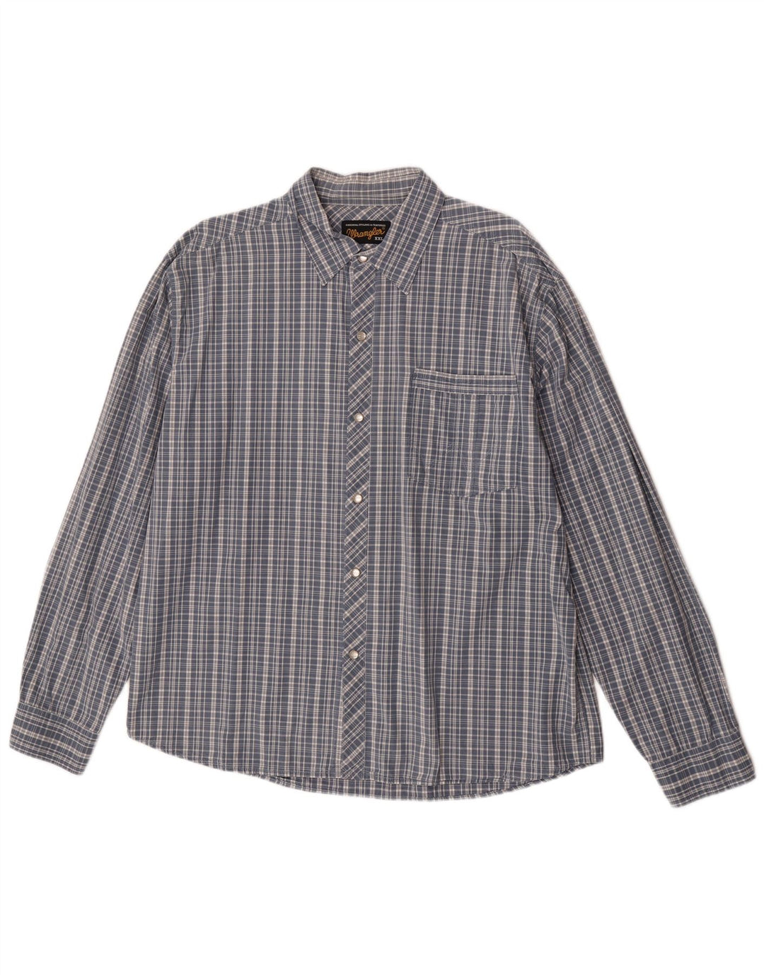 Wrangler Mens Shirt 2XL Blue Check Cotton
