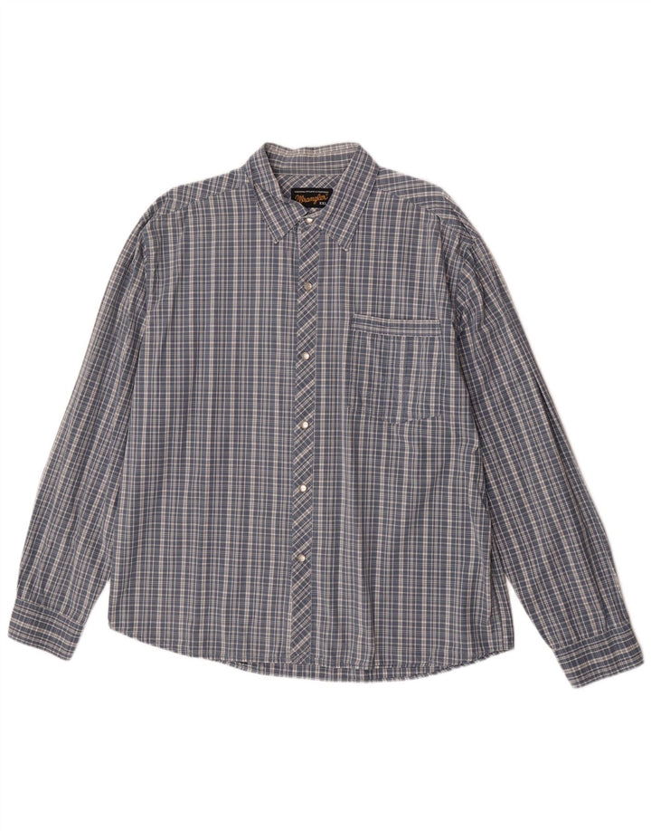 Wrangler Mens Shirt 2XL Blue Check Cotton