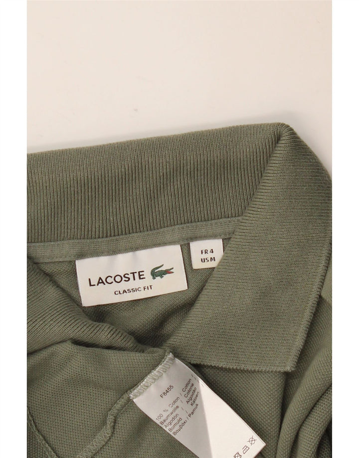LACOSTE Mens Classic Fit Polo Shirt Size 4 Medium Khaki Cotton