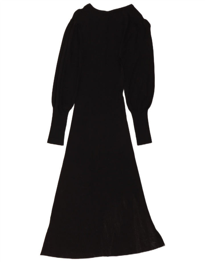 ZARA Womens Jumper Dress UK 6 Small Black Viscose