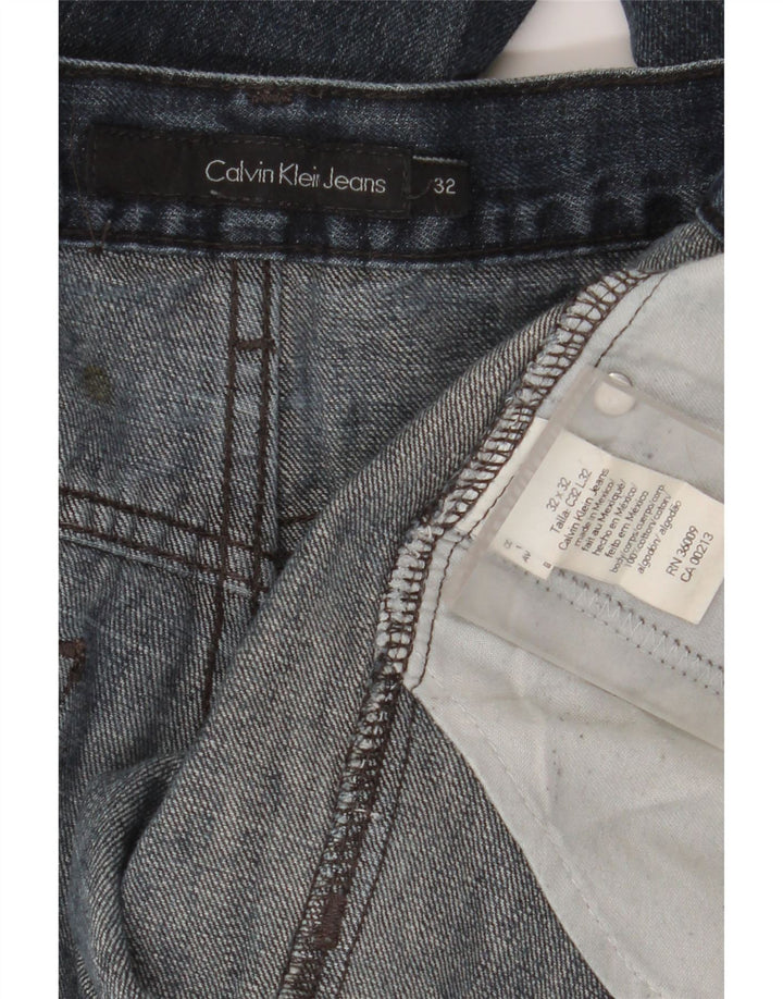 Calvin Klein Mens Straight Jeans W32 L32 Navy Blue Cotton