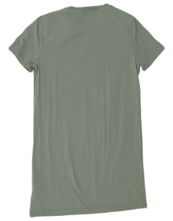 ADIDAS Girls Graphic T-Shirt Dress 13-14 Years Khaki Cotton