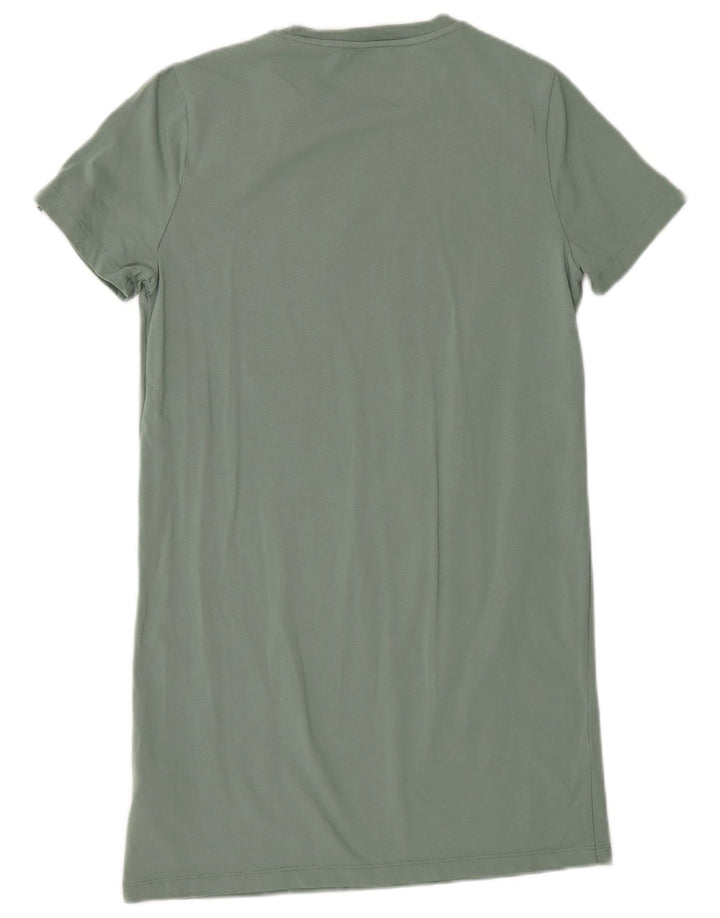 ADIDAS Girls Graphic T-Shirt Dress 13-14 Years Khaki Cotton