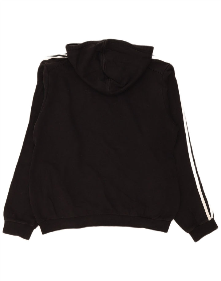 Adidas Mens Hoodie Jumper Medium Black Cotton