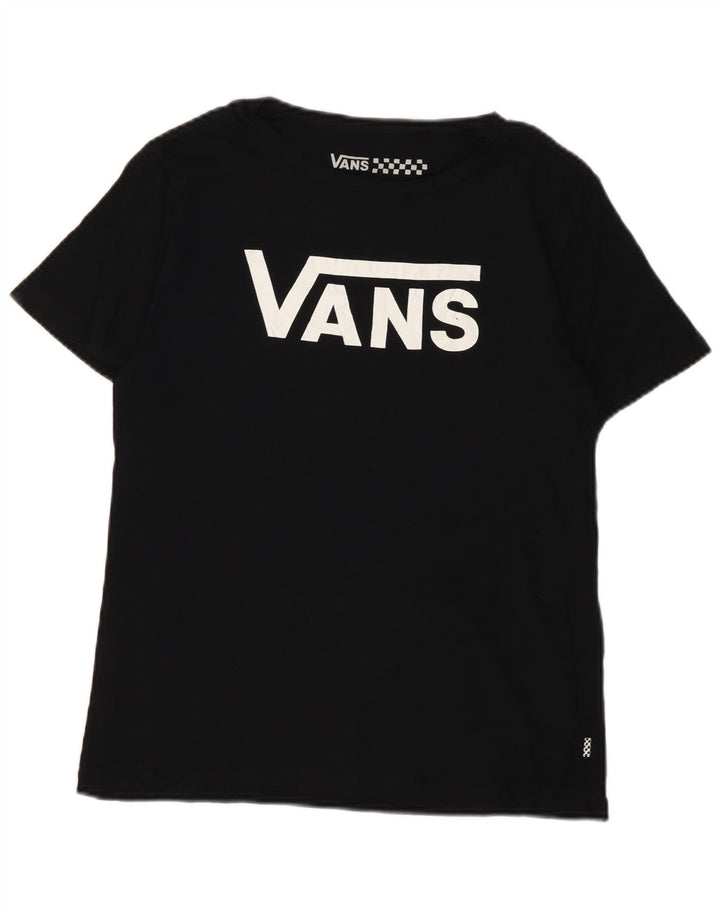 VANS Womens Graphic T-Shirt Top UK 12 Medium Black