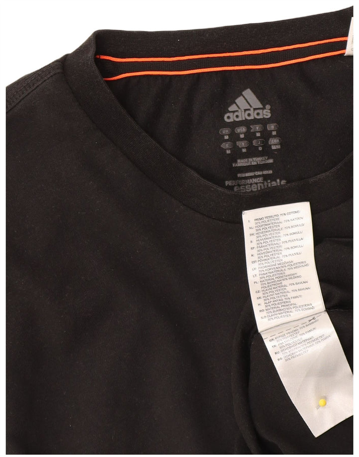 Adidas Mens Graphic T-Shirt Top Medium Black Cotton
