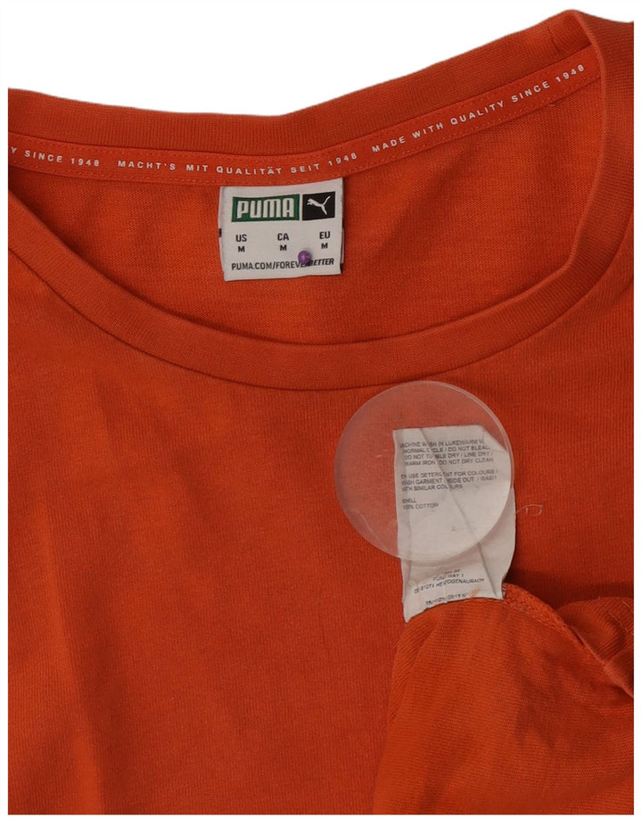 Puma Mens T-Shirt Top Medium Orange Cotton