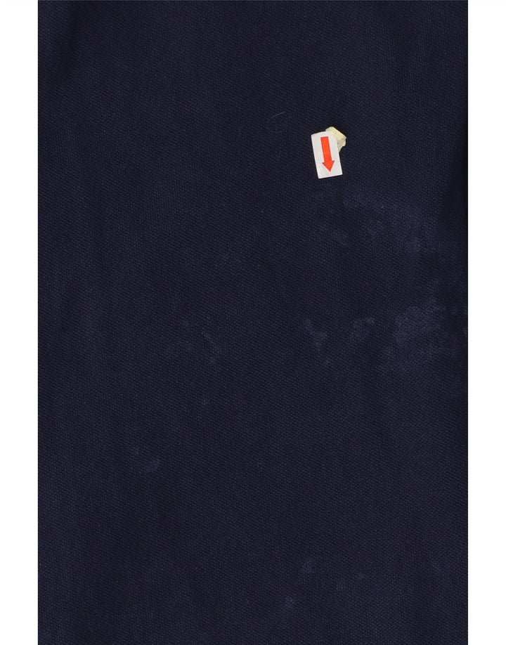 RALPH LAUREN Womens Long Sleeve Polo Shirt UK 12 Medium Navy Blue Cotton