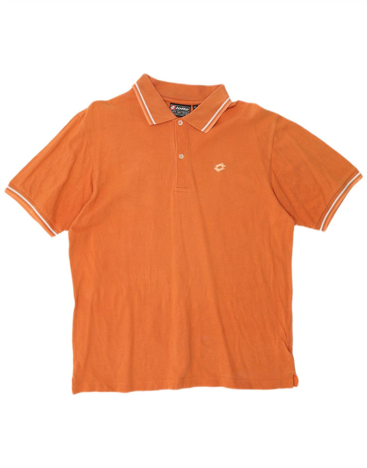 Lotto Mens Polo Shirt XL Orange Cotton