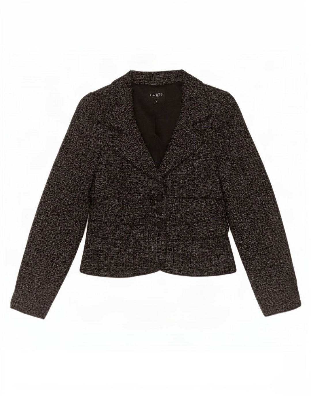 Hobbs Womens 3 Button Blazer Jacket UK 8 Small Grey Polyester
