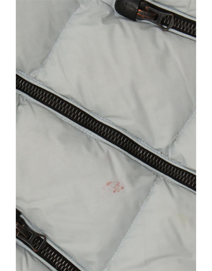 Superdry Womens Hooded Padded Jacket UK 8 Small  Blue Nylon