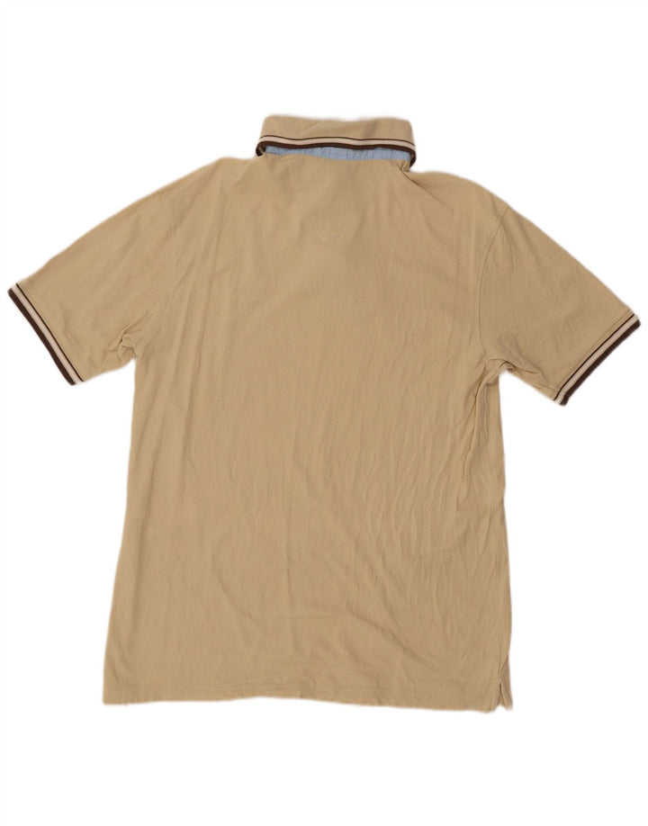 LOTTO Mens Polo Shirt Large Beige Cotton