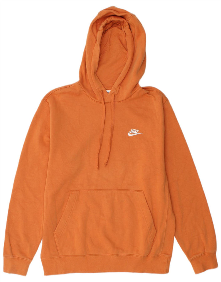 Nike Mens Hoodie Jumper Small Orange Cotton