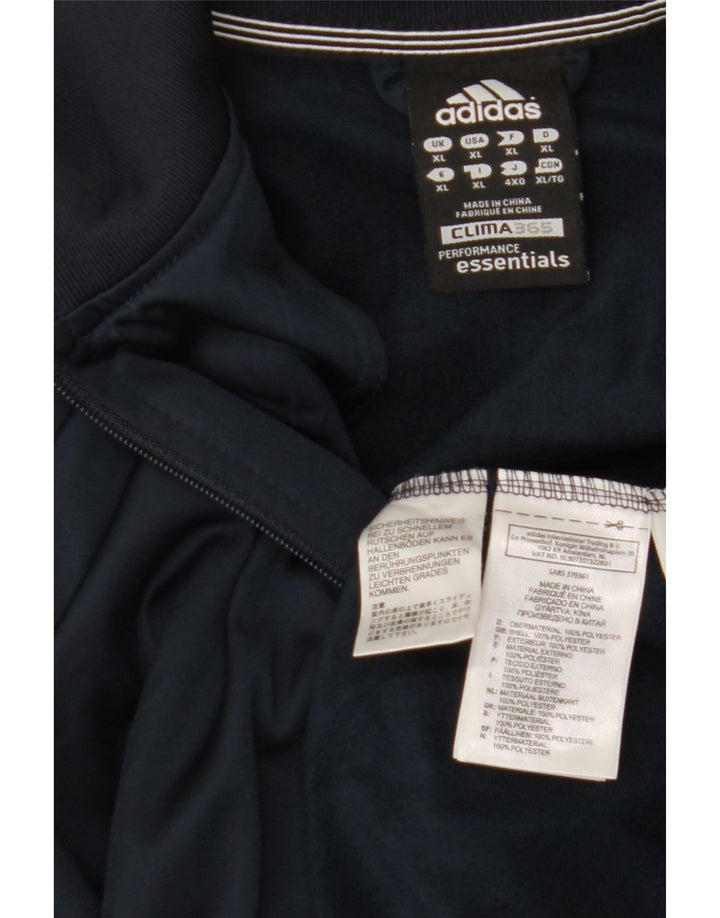 ADIDAS Mens Climalite Tracksuit Top Jacket XL Navy Blue Polyester