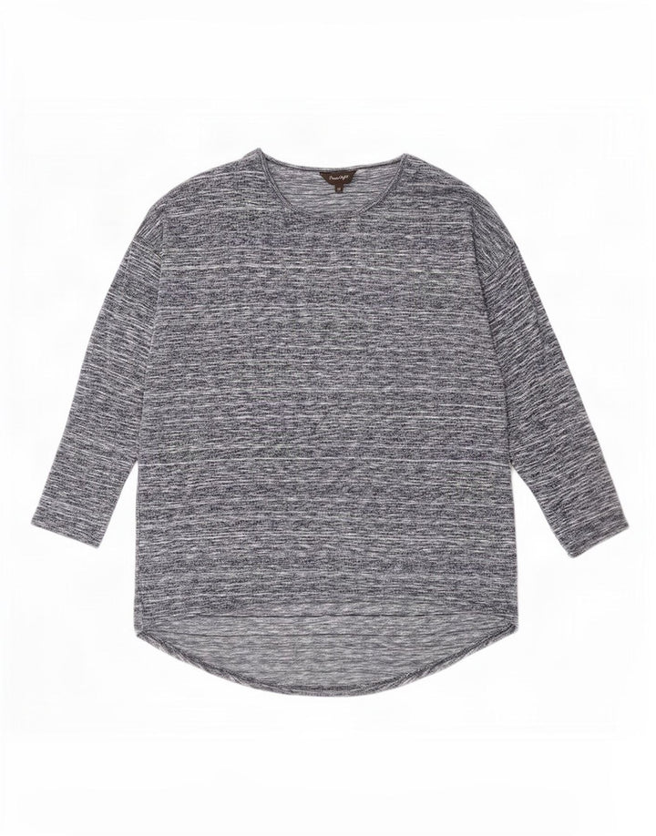 Phase Eight Womens Top Long Sleeve UK 12 Medium Grey Flecked Viscose