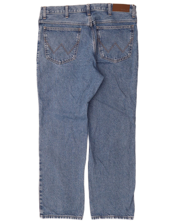 Wrangler Mens Straight Jeans W36 L30 Blue Cotton