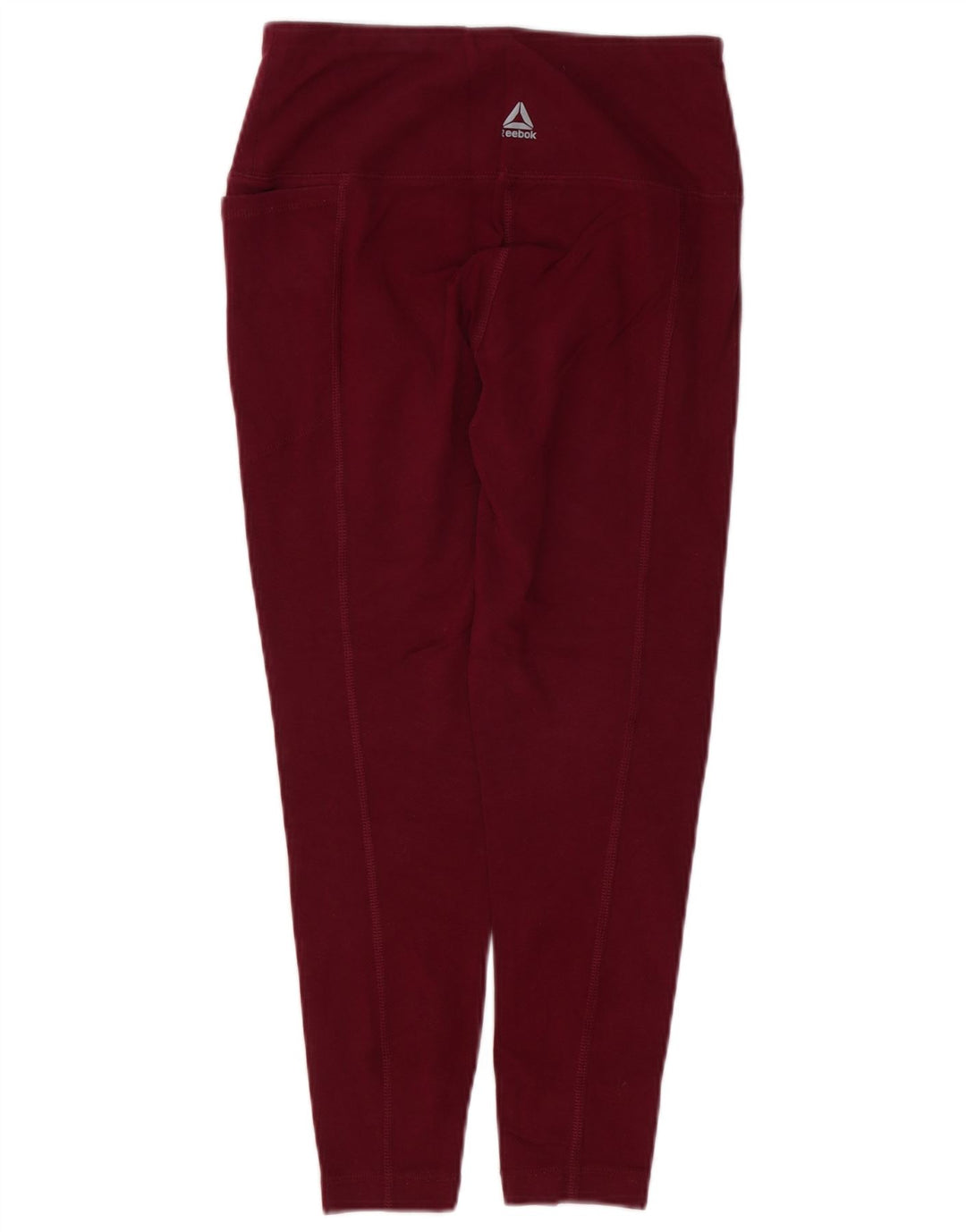 REEBOK Womens Crop Leggings UK 10 Small Burgundy Cotton
