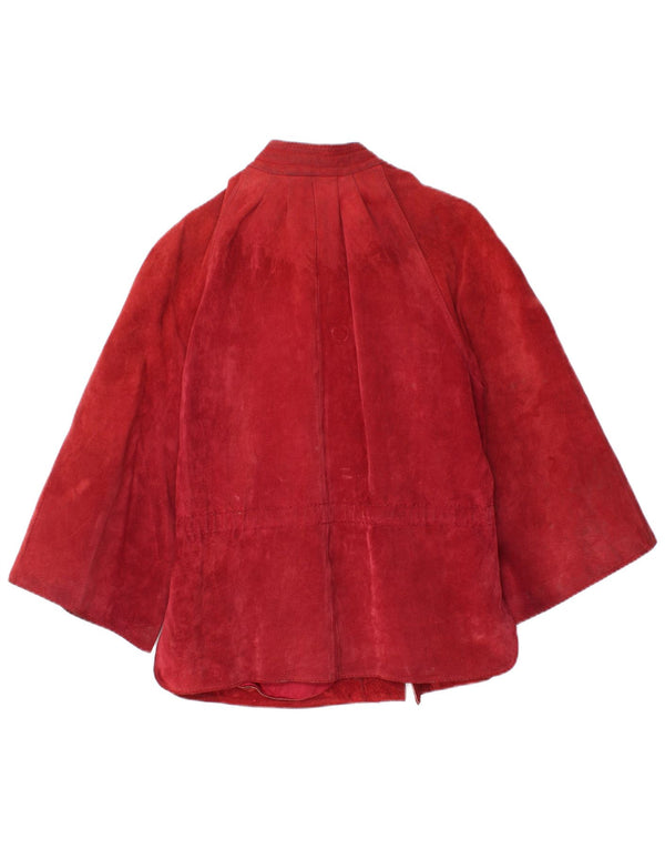 Vintage Womens 3/4 Sleeve Suede Jacket IT 44 Medium Red