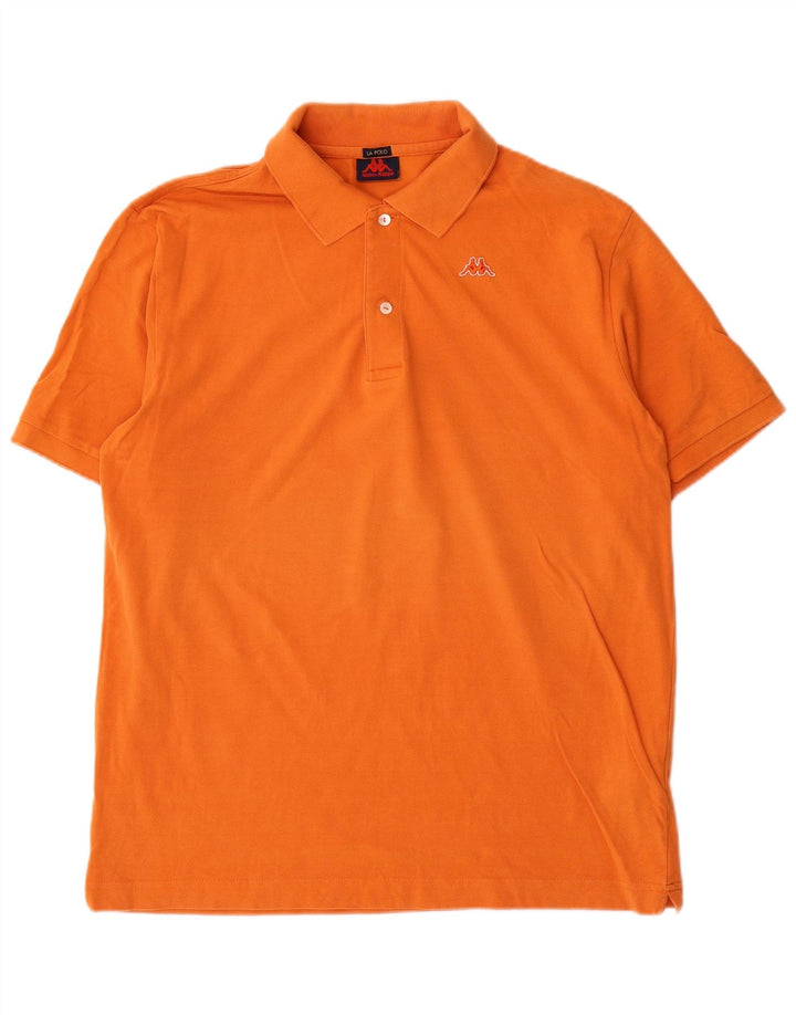 KAPPA Mens Polo Shirt Large Orange Cotton