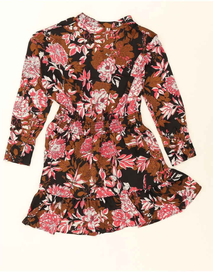 ZARA Womens Playsuit UK 10 Small  Black Floral Vintage Zara and Second-Hand Zara from Messina Hembry 