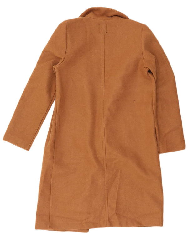 Zara Womens Overcoat UK 10 Small Beige Polyester