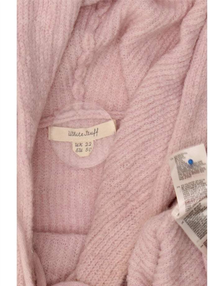 White Stuff Womens Hooded Oversized Jumper Sweater UK 22 3XL Pink Polyester