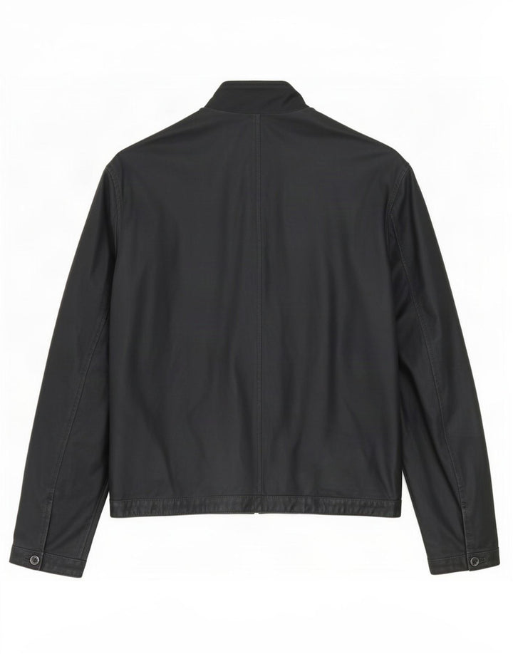 Valstar Mens Leather Bomber Jacket IT 52 XL Navy Blue