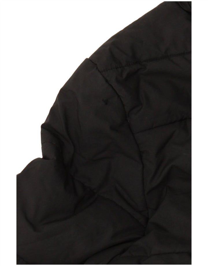 Adidas Boys Hooded Padded Jacket 11-12 Years Black Polyester