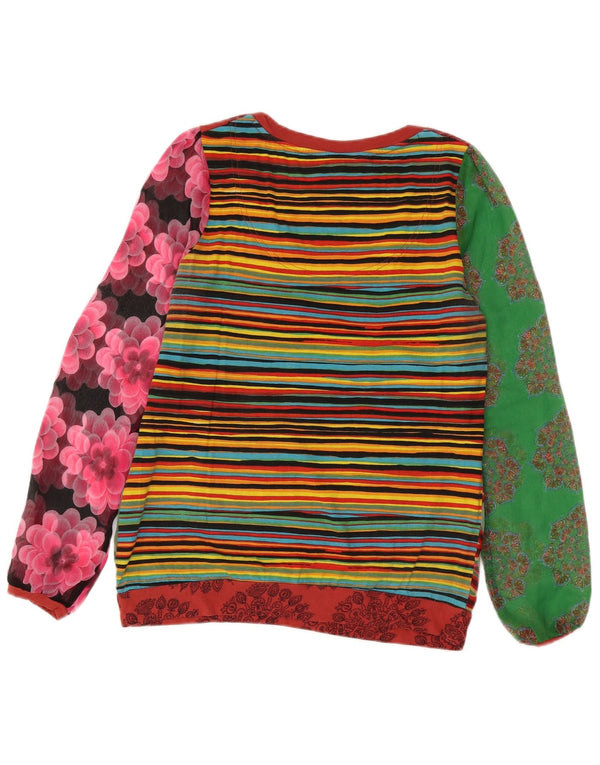 Desigual Womens Graphic Top Long Sleeve UK 16 Large Multicoloured Floral