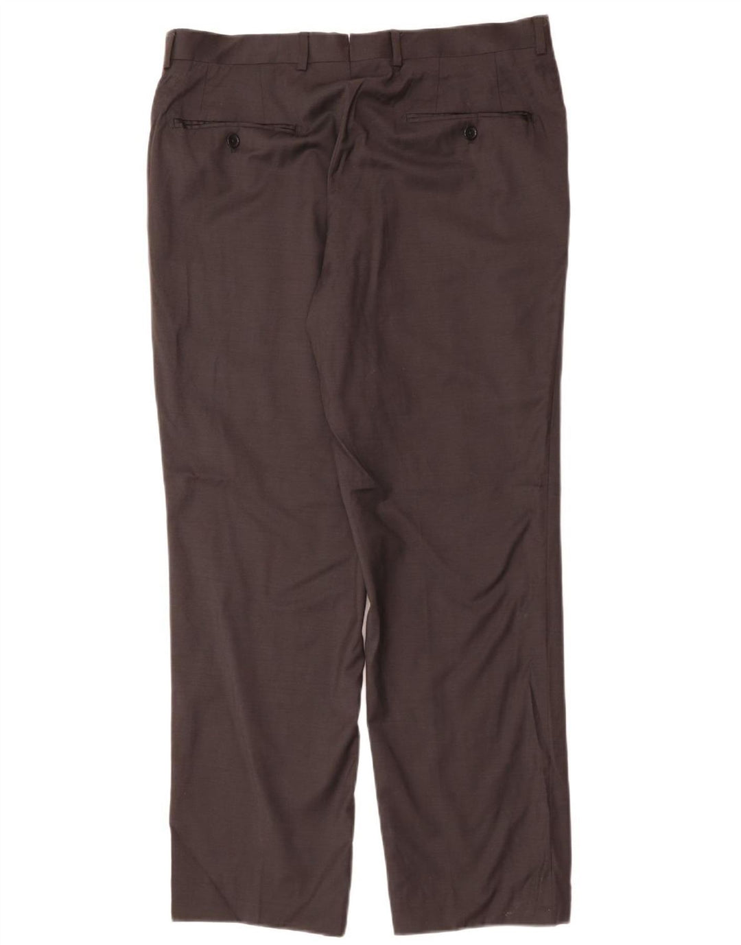 MASSIMO DUTTI Mens Straight Suit Trousers EU 42 Large W32 L32 Black Wool