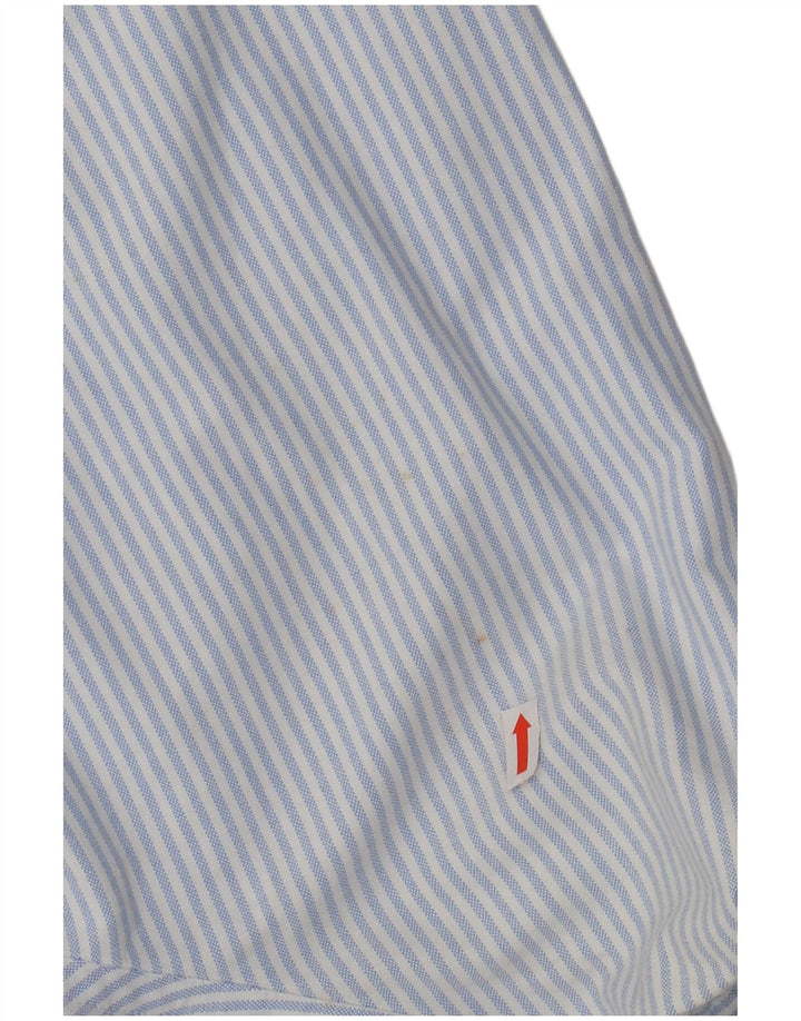 JAEGER Mens Shirt Large Blue Pinstripe Cotton