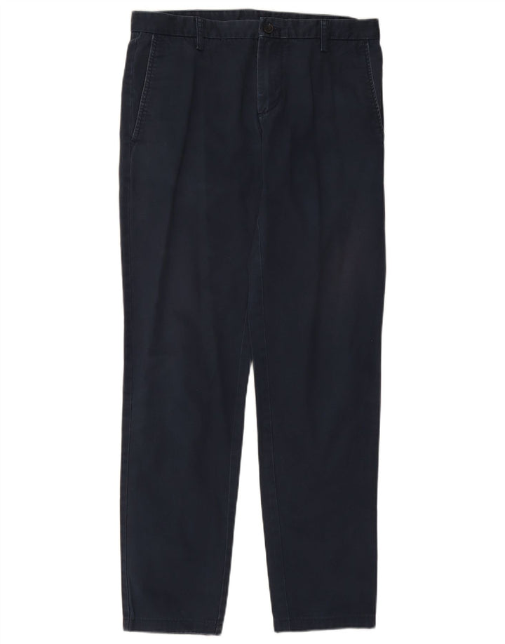 BENETTON Mens Straight Chino Trousers IT 46 Small W29 L30 Navy Blue Cotton