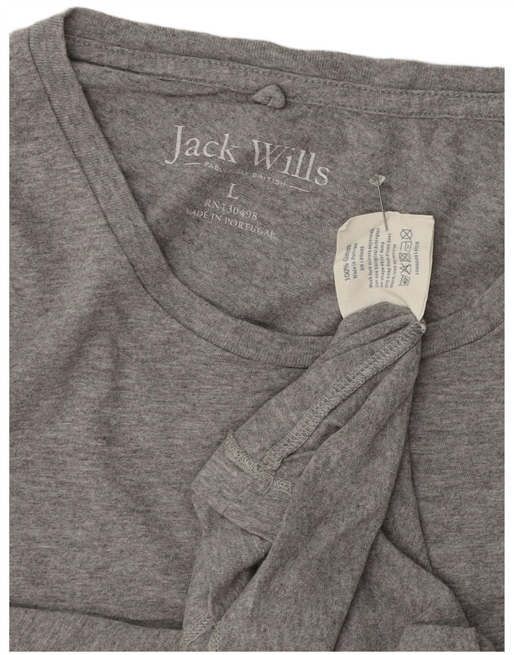 Jack Wills Mens T-Shirt Top Large Grey Cotton