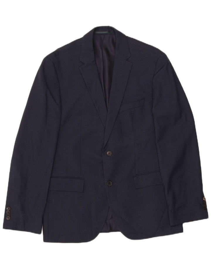 HUGO BOSS Mens 2 Button Blazer Jacket IT 50 Large Navy Blue
