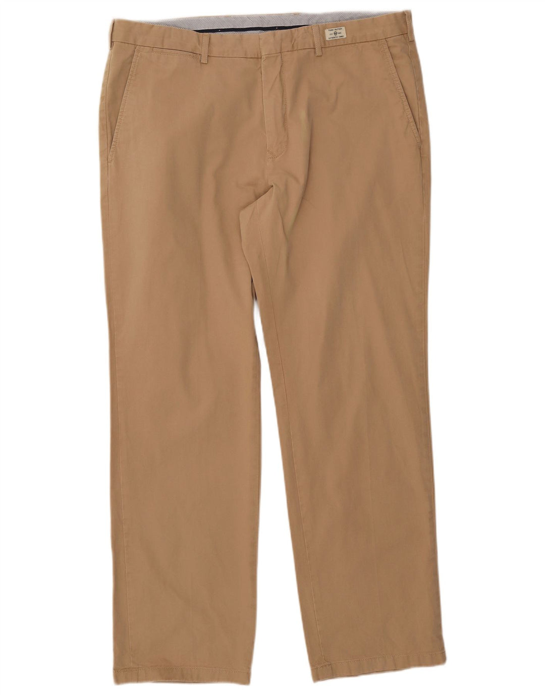 TOMMY HILFIGER Mens Straight Chino Trousers W38 L32 Beige Cotton
