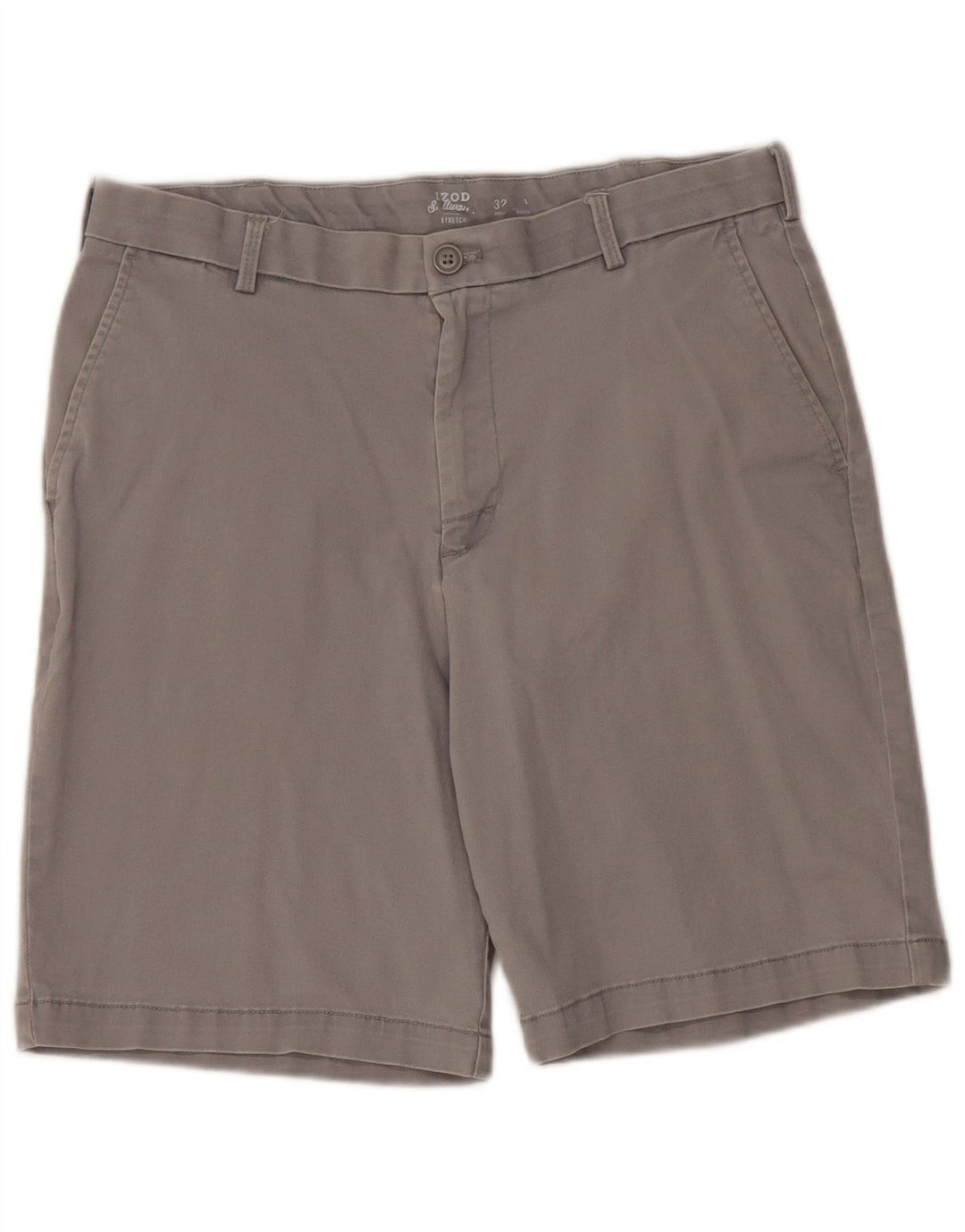 IZOD Mens Salt Water Chino Shorts W32 Medium  Grey Cotton