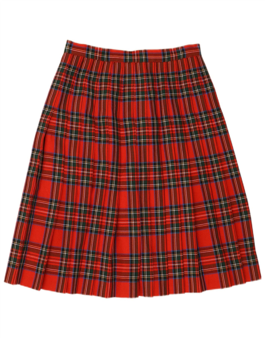 VINTAGE Womens Pleated Skirt W30 Medium Red Check