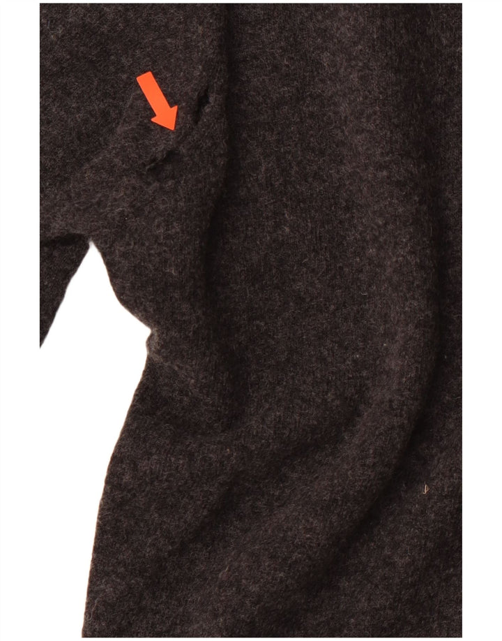 LACOSTE Mens V-Neck Jumper Sweater Size 4 Medium Grey New Wool