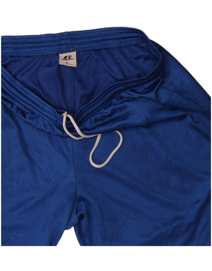 RUSSELL ATHLETIC Mens Sport Shorts Large Blue Polyester