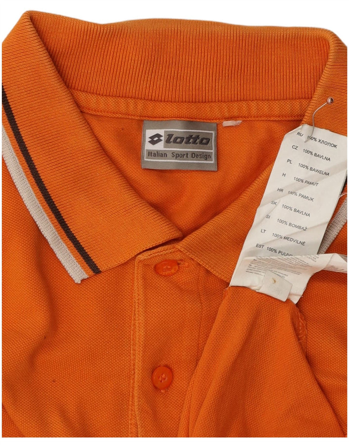 LOTTO Mens Polo Shirt Large Orange Cotton