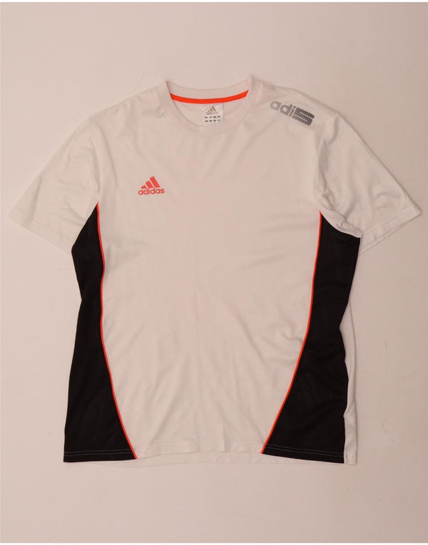Adidas Mens Graphic T-Shirt Top Large White Colourblock Polyester