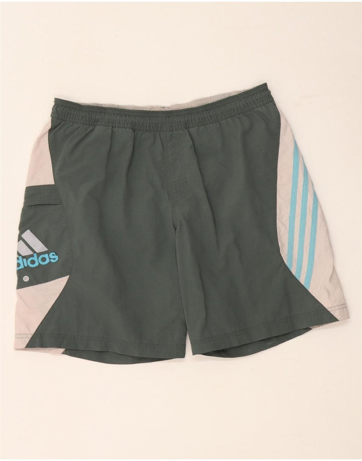 Adidas Mens Swimming Shorts Medium  Khaki Colourblock Polyamide