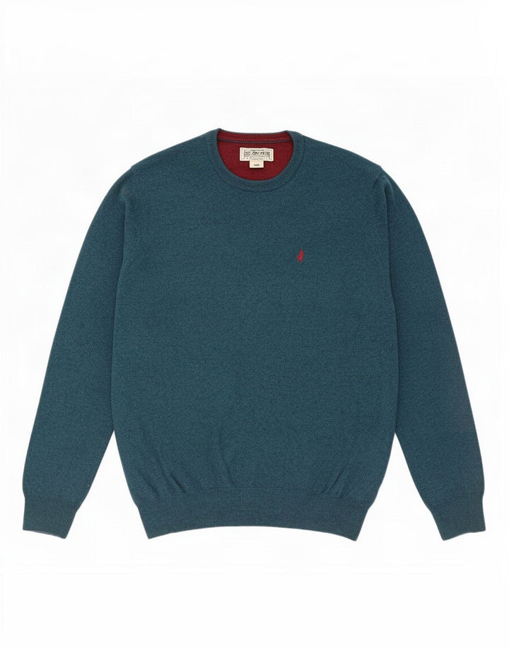 Marlboro Classics Mens Crew Neck Jumper Sweater Large Blue Wool