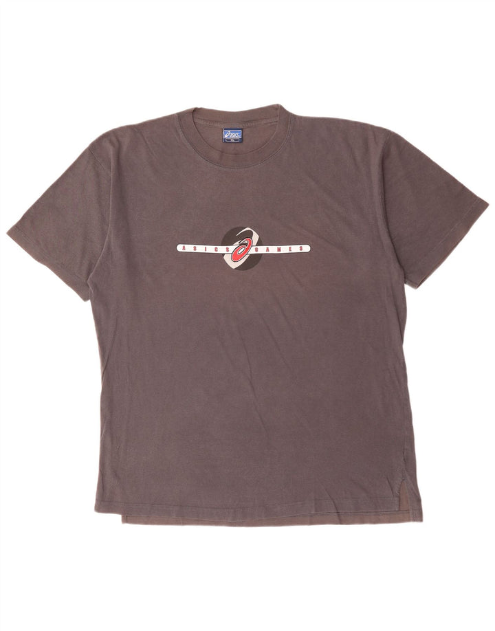 Asics Mens Graphic T-Shirt Top XL Grey Cotton