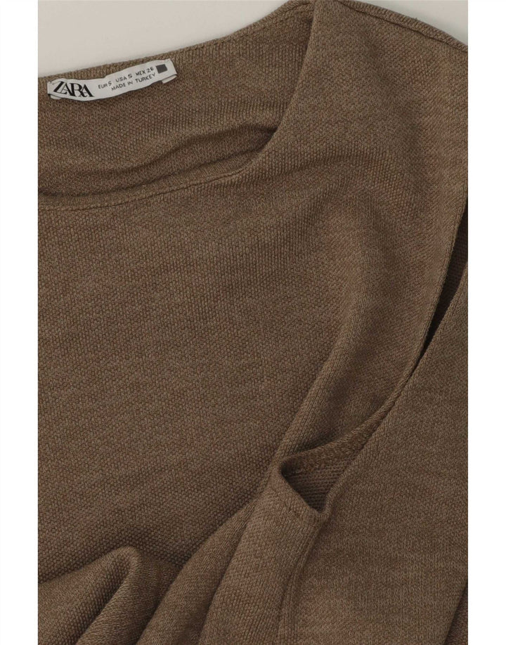 Zara Womens Vest Top UK 10 Small Beige