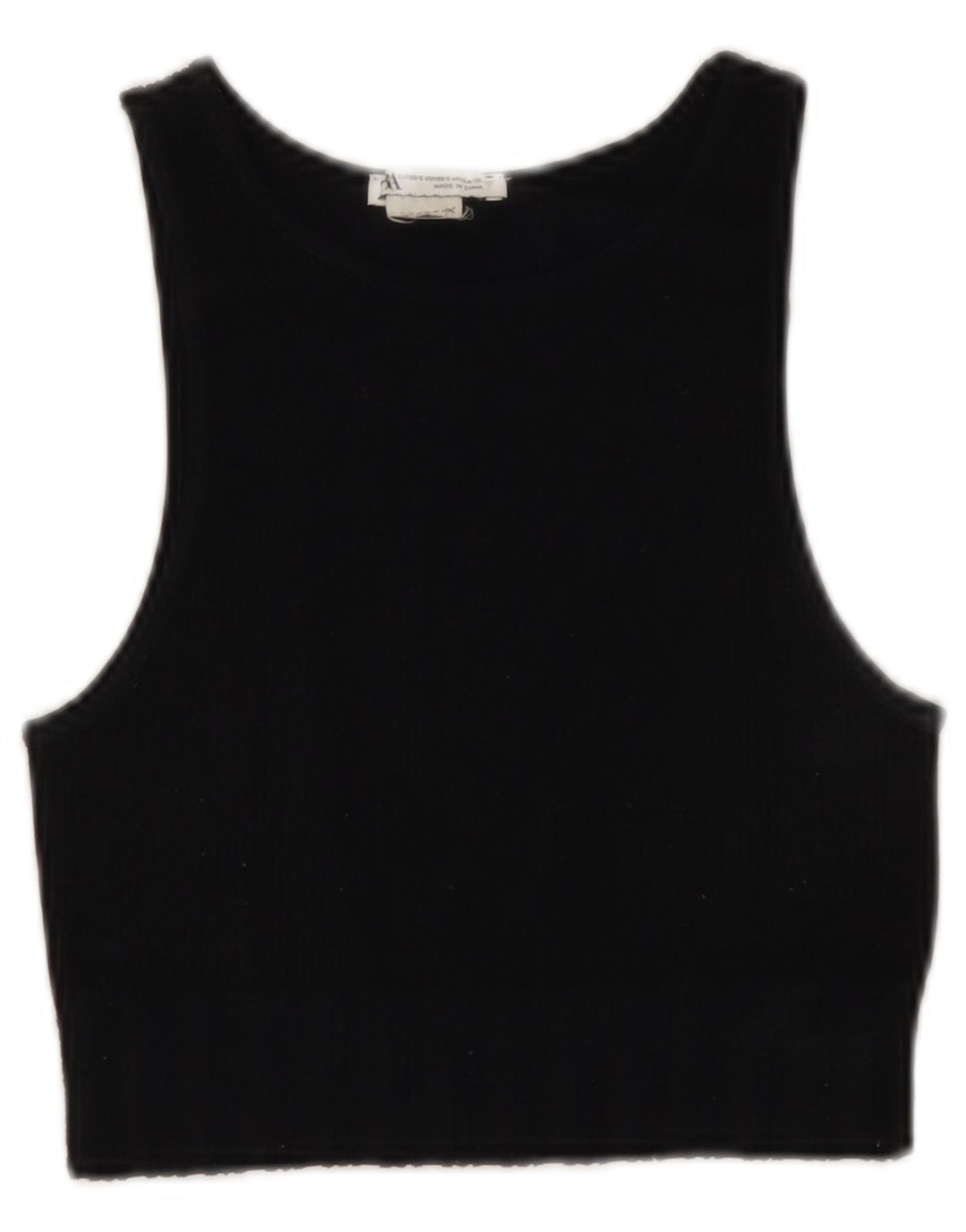 ZARA Womens Crop Vest Top UK 4 XS Black